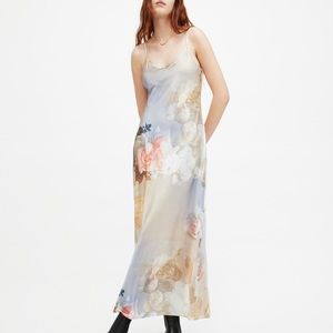 All Saints Floral Midi Slip Dress Size 6